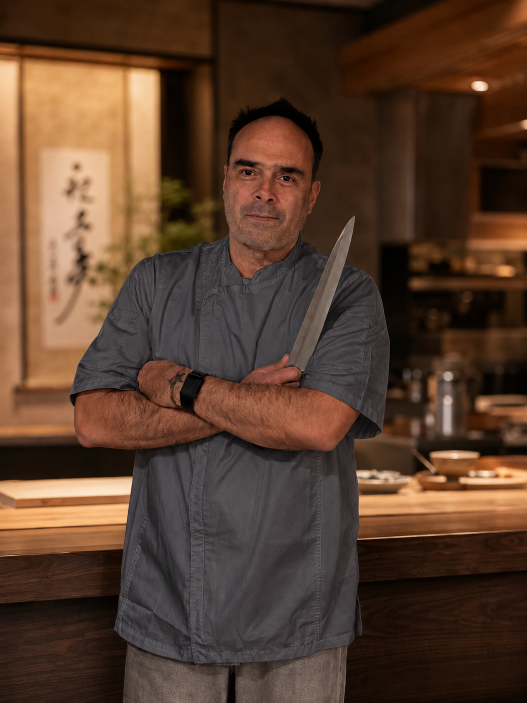Retrato de Manuel, chef y anfitrión de Kazoku